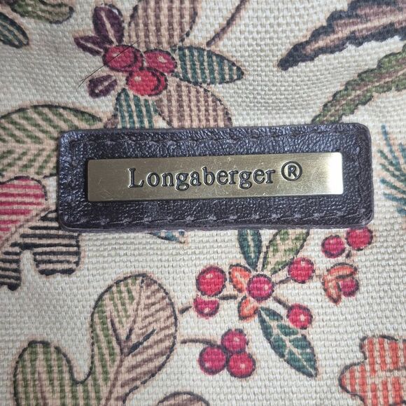 Longaberger Homestead Autumn Fall Foliage Tote with Wooden Handle Vintage 90s - Picture 4 of 4